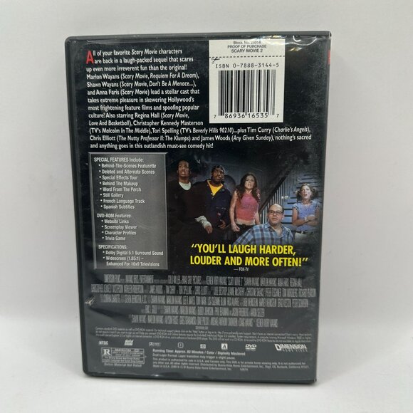 Scary Movie 2 DVD Movie Widescreen Rated R Dimension NTSC - Picture 2 of 3